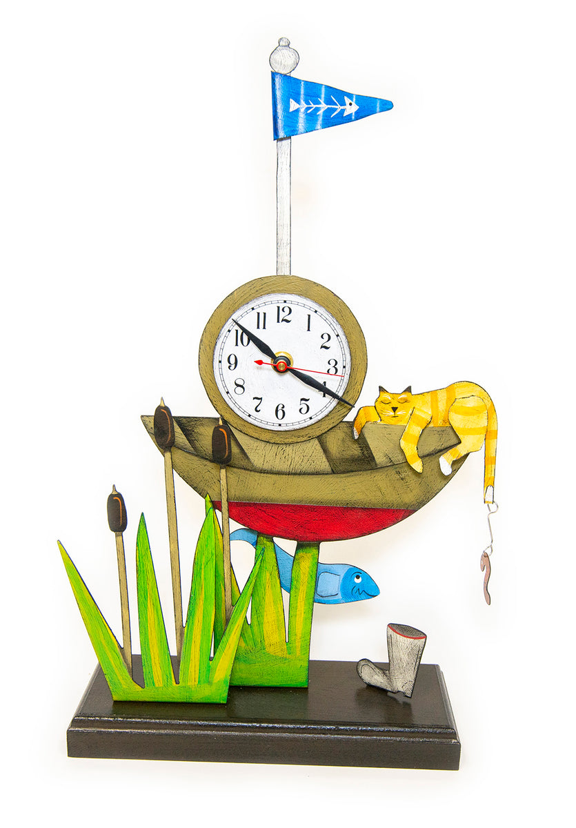 Unique Painted Aluminum Lighthouse Pendulum Clock by high quality Artist Nancy Clark