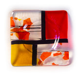 5.5" Square Fused Glass Wine Coaster / Candle Holder