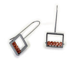 Square Frame Earring with Garnet