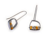 Irregular Shaped Earring with Labradorite and Citrine