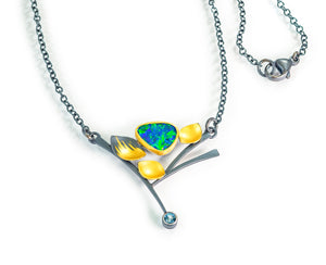 Judith Neugebauer "Opal Leaf Starburst" Necklace