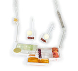 Triple Rectangle Necklace With Mixed Stones - NLR123-BIS
