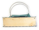 Flap Circle Purse in Blue Lines, Green and Teal