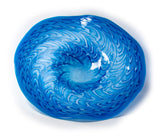 Fluted Bowl in Blue Silver and White