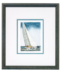 "Tall Sail II" - Framed Etching by Frank Kaczmarek