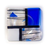 5.5" Square Fused Glass Wine Coaster / Candle Holder