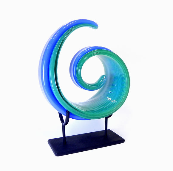 Cresting Wave - Green Blue with Stand