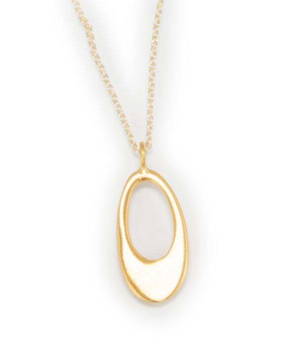 Extra Small Oval Vermeil Necklace PRON9701V