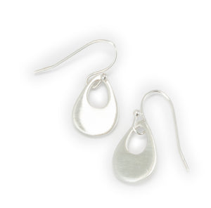 Small Flat Drop Silver Earrings PROE13540S