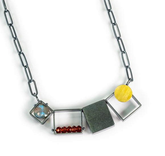 Three Rectangles & One Square Necklace