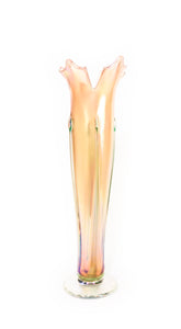 Flower Vase In Iridized Salmon
