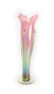 Iridized Pink Flower Vase
