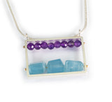 Horizontal Rectangle Frame Necklace - NLRS11S