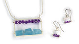 Small Square Earrings with Amethyst - EMJ01S