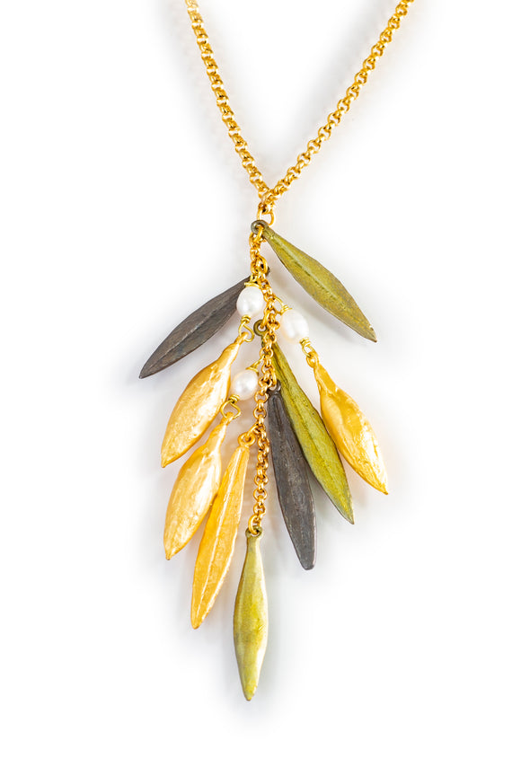 Leaf and Bud Necklace by Michael Michaud