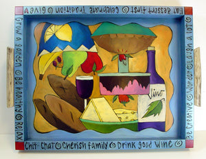 "Drink Good Wine" tray by Sticks