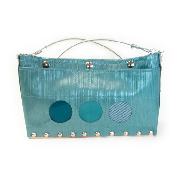 Journey Circle Purse in Blue Lines & Varied Colors