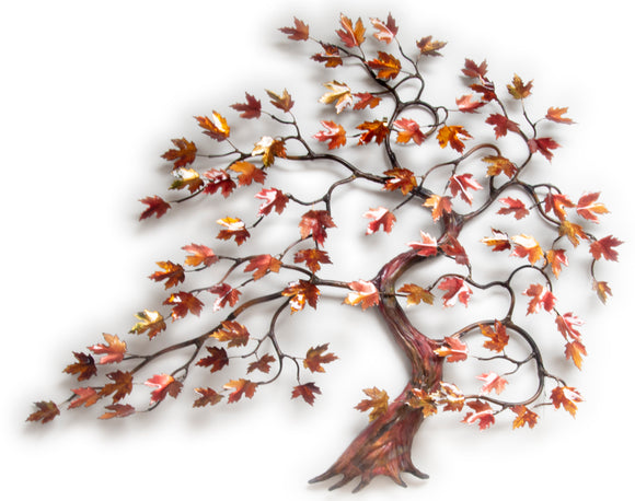 Maple Tree with Enameled Autumn Leaves