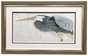 "Marsh Patrol" - Framed Etching by Nancy Charles