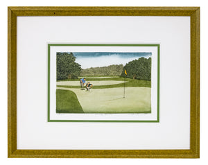 "On The Green" - Framed Etching by Frank Kaczmarek