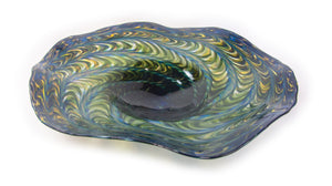 Fluted Bowl in Adventurine, Topaz and Black