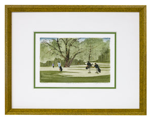 "Walking The Course" - Framed Etching by Frank Kaczmarek