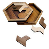 Rhombic Blocks Wood Puzzle